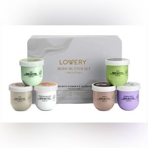 NWB Lovery Body Butter 6 piece Gift skin care set made of Vitamin E & Jojoba oil